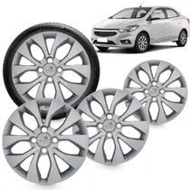 Kit 4 Calotas Onix Prisma 17 a 20 Aro 15 Prata Cubo Baixo Grid Kit 4 Calotas Onix Prisma 17 a 20 Aro 15 Prata Cubo Baixo Grid