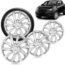 Kit 4 Calotas Strada 2021 Aro 15 Prata Cubo Padrão Grid