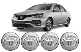 Kit 4 Calotinhas Miolo Roda Toyota Corolla 2008 2009 2010