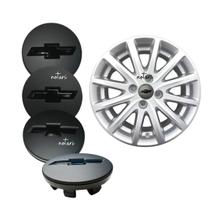 Kit 4 Calotinhas Tampa Roda Gm Vectra Gtx Aro 17 58mm 8 Abas