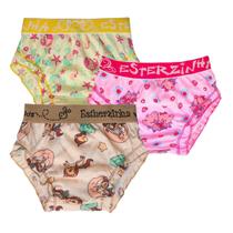 Kit 4 Calsinha Feminina Infantil Para Criança Com Cós Largo Kit 4 Calsinha Feminina Infantil Para Criança Com Cós Largo