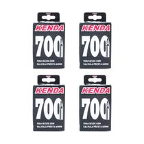 Kit 4 Câmara de ar aro 700 x 18/23 Kenda bico fino 60 mm Kit 4 Câmara de ar aro 700 x 18/23 Kenda bico fino 60 mm