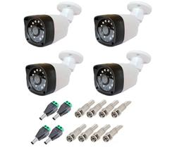 kit 4 Câmera Bullet 4x1 Hd 720p Lente 2,8mm Infra 20 Metros Citrox + Conectores