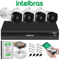 Kit 4 Camera de Segurança Full Hd 1080p 1220b Intelbras Dvr Inteligente Imhdx 3004 c/hd 500gb