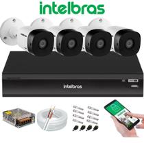 Kit 4 Camera de Segurança Full Hd 1080p 1220b Intelbras Dvr Inteligente Imhdx 3004 s/hd