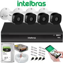 Kit 4 Câmera de Segurança Full Hd 1080p 1220b Intelbras Dvr Inteligente Imhdx 3108 com hd 1TB