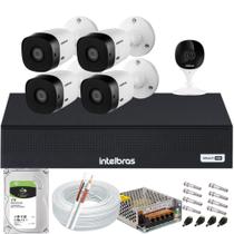 Kit 4 Camera de Segurança Intelbras Alta Resolução 1120 Vhl Hd 1tb + 1 Câmera Wifi Full hd Imx