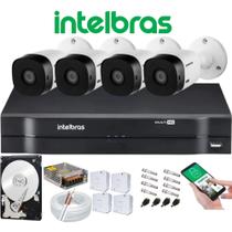 Kit 4 Camera de Segurança Intelbras Alta Resolução 1120 Vhl Hd+4 Caixa Protetora de Conector