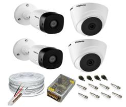 KIT 4 CÂMERA INTELBRAS VHC 1120B E 1120D 720P 20M + Assessórios