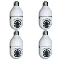 Kit 4 Camera Ip Segurança Lampada Panoramica Rastreio Wifi Espia