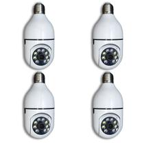 Kit 4 Camera Ip Segurança Lampada Panoramica Rastreio Wifi Espia