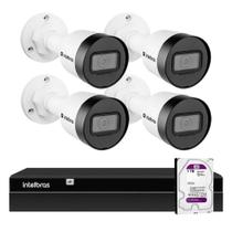 Kit 4 Câmera IP VIP-C 1230 B IP67 Full HD 1080p Poe Intelbras + NVD Gravador Digital de Vídeo NVR 1404 4 Canais 4k Intelbras + HD Purple 1TB