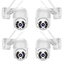 Kit 4 Camera WIFI- 5G Externa IP66 a Prova D'água app yoosee, Infravermelho 28 LEDs Alarme Wifi Hd Sensor De Movimento
