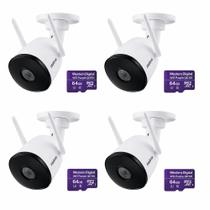 Kit 4 camera wifi hd mibo im5 externa + 4 cartao purple 64gb