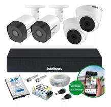 Kit 4 Cameras 1120 Dvr Mhdx 1004-c Completo Com Hd 500gb