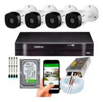 Kit 4 Câmeras 1120b Intelbras Dvr 4 Canais MHDX C/HD 500gb