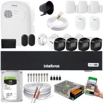 Kit 4 Câmeras 1130B Dvr 3004-C Intelbras + kit Alarme+ivp 2000+xas 4010 + HD 1TB
