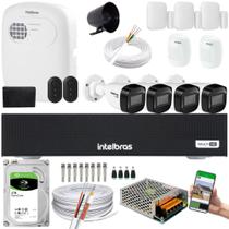 Kit 4 Câmeras 1130B Dvr Intelbras + kit Alarme+ivp 2000+xas 4010 + HD 2TB
