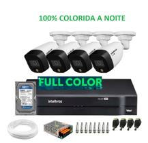 Kit 4 Câmeras 1220 Full Color Dvr Intelbras Mhdx 4 Canais c/hd