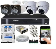 Kit 4 Câmeras Bullet HD 720p 1mp Dvr Intelbras C/Hd