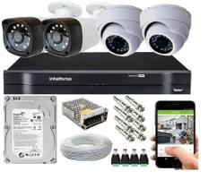 Kit 4 Câmeras Bullet HD 720p 1mp Dvr Intelbras C/Hd