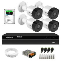 Kit 4 Câmeras Bullet HD 720p VHD 3130 B IP67 DVR Gravador Intelbras MHDX 1204 4 Canais 2TB SKY