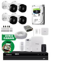Kit 4 Câmeras Com Dvr 4ch Hd 1tb E Alarme Amt 8000 Intelbras Kit 4 Câmeras Com Dvr 4ch Hd 1tb E Alarme Amt 8000 Intelbras