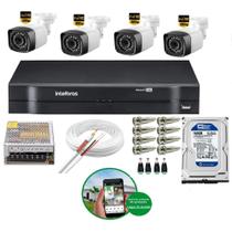 Kit 4 Câmeras De Segurança 2 MP Full Hd 1080p Dvr Intelbras mhdx Full Hd C/HD 160GB