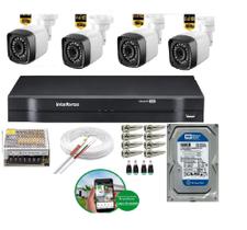 Kit 4 Câmeras De Segurança 2 MP Full Hd 1080p Dvr Intelbras mhdx Full Hd C/HD 160GB