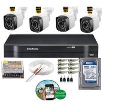 Kit 4 Câmeras De Segurança 2 MP Full Hd 1080p Dvr Intelbras mhdx Full Hd C/HD 250GB