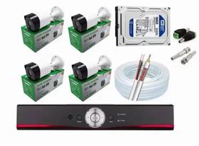 Kit 4 câmeras de segurança 720P dvr 04ch 6x1