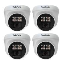 Kit 4 Câmeras de Segurança Dome Interna Full HD 1080p com Visão Noturna de 20 metros e Lente 2.8mm Tudo Forte