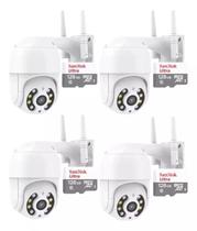 kit 4 Câmeras de Segurança Externa Ip Wi-Fi Motorizada Full HD A prova D'água + 4 Cartões 128GB kit 4 Câmeras de Segurança Externa Ip Wi-Fi Motorizada Full HD A prova D'água + 4 Cartões 128GB
