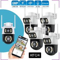 Kit 4 Cameras De Segurança Externa Wife Smart Ip Lente Dupla Vigilancia Comercial Residencial Com Nf