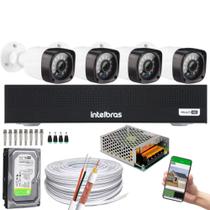 Kit 4 Câmeras De Segurança Full Hd 1080p 2 Megapixel e Dvr Intelbras Mhdx 3004-C Full Hd