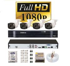 Kit 4 Câmeras de Segurança Full Hd 1080p 2 MP Leds Infra + Dvr Intelbras Mhdx Full Hd - Intelbras Kit 4 Câmeras de Segurança Full Hd 1080p 2 MP Leds Infra + Dvr Intelbras Mhdx Full Hd - Intelbras