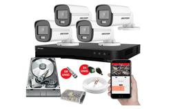 Kit 4 Câmeras de Segurança Hikvision Colorvu Imagens Noturnas Coloridas Full HD 1080p C/Hd 320Gb