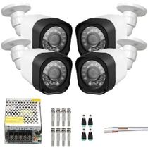 Kit 4 Cameras De Segurança Infra Ahd 720p Com Cabo E Fonte