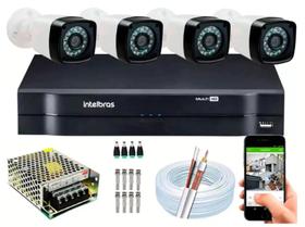 Kit 4 Cameras de Segurança Infravermelho Full Hd Dvr Intelbras 4ch S/hd