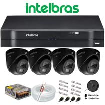 Kit 4 Cameras de Segurança Intelbras Com Audio Microfone Alta Resolução IP67 vhd 3220