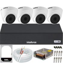 Kit 4 Câmeras de Segurança Intelbras Dome vhl 1120d Dvr 4 canais multi hd