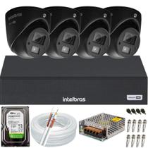 Kit 4 Câmeras de Segurança Intelbras vhd 3220 Audio Mic Full Hd Dvr Mhdx 4 canais