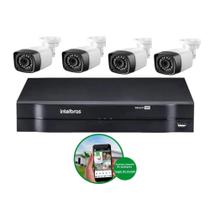 Kit 4 Câmeras De Segurança Residencial Dvr Intelbras mhdx Full Hd