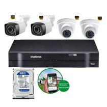 Kit 4 Câmeras De Segurança Residencial Full HD 2MP Dvr Intelbras mhdx Full Hd C/HD