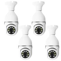 kit 4 cameras de segurança smart wifi 360º full hd para escritorio casa baba imagem no celular lampada infravermelho giratorio sensor de movimentos - shopmanu