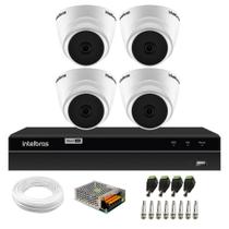 Kit 4 Câmeras Dome VHD 1220 D G6 20m Full HD 1080p 2,8 mm DVR Gravador Intelbras MHDX 1204 4 Canais