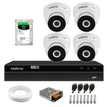 Kit 4 Câmeras Dome VHD 3220 D G6 Multi HD + DVR Intelbras MHDX 1204 4 Canais + HD 1TB