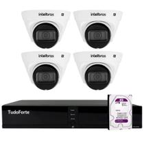 Kit 4 Câmeras Dome VLP 1230 D IP Full HD 1080p IP67 IR 30m Intelbras + DVR Tudo Forte TFHDX 3304 4 Canais + HD 2TB Purple