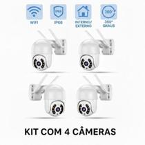 Kit 4 Câmeras Externa 360 com Sensor de Movimento e IP66