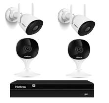 Kit 4 Câmeras Externas e internas Wi-fi Nvr 1404 Intelbra 4 Canais Kit 4 Câmeras Externas e internas Wi-fi Nvr 1404 Intelbra 4 Canais